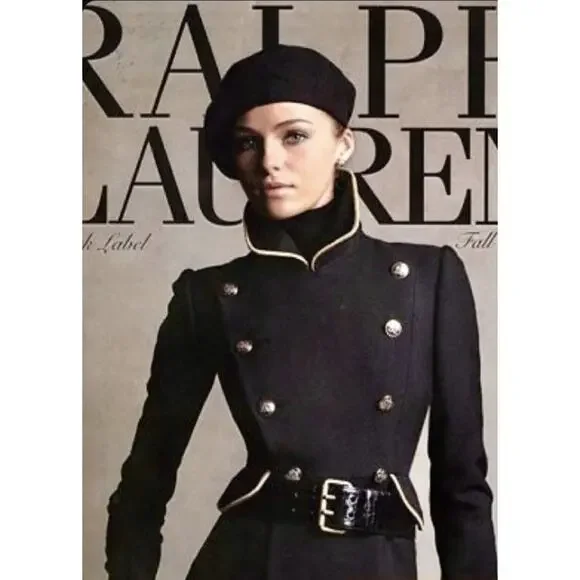 $2900 Ralph Lauren Collection Black Wool Double-Breast Clifton Coat Purple Label - Picture 3 of 16